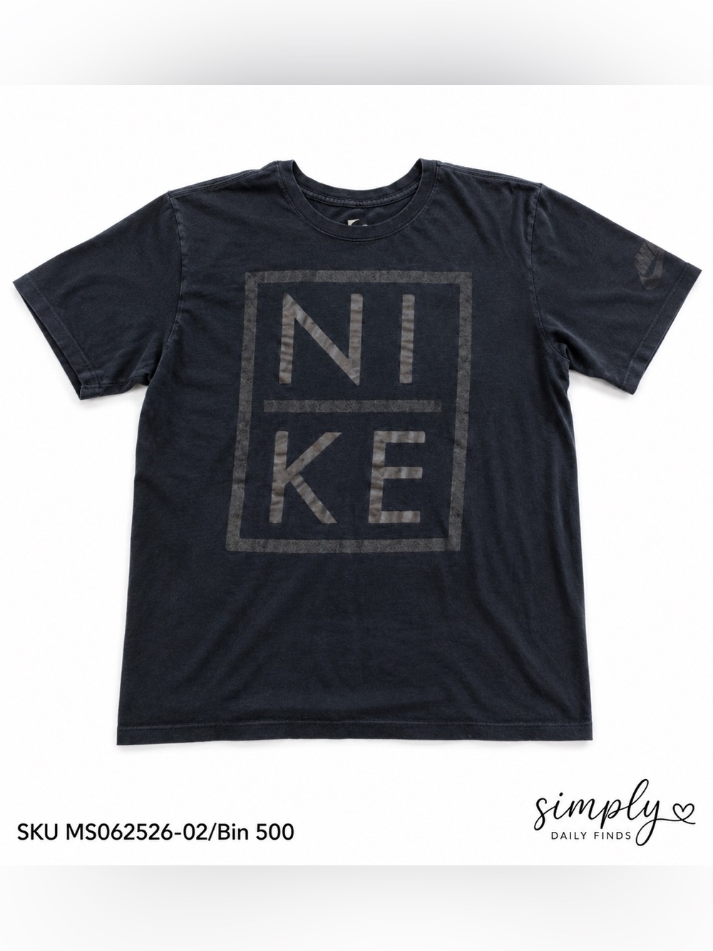 Nike Black Tonal Logo Graphic Tee | Large